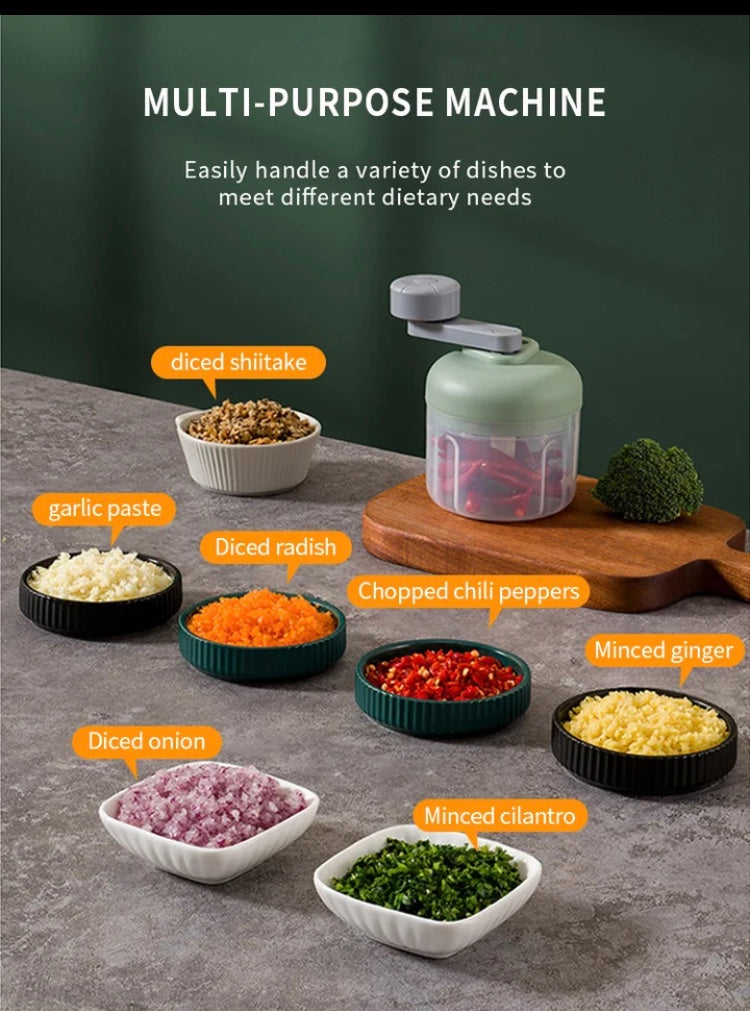 Manual Meat Mincer Chopper, Rotating Garlic Press Crusher Vegetable Onion Cutter, Kitchen Food Processing Accessories Manual Meat Mincer Chopper, Rotating Garlic Press Crusher Vegetable Onion Cutter, Kitchen Food Processing Accessories